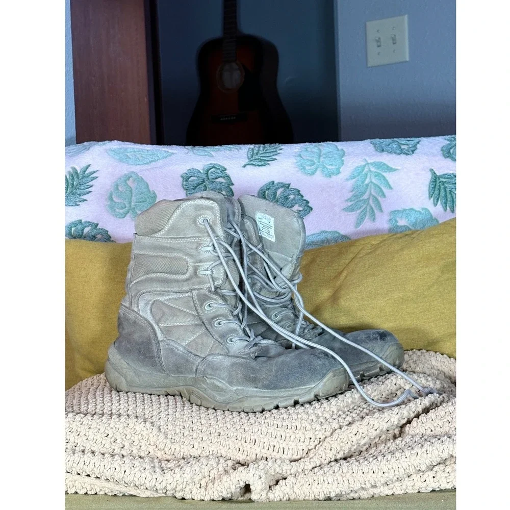 Rocky RK6611 Mens Tan Genuine Leather Upper Combat Boots Size 12M